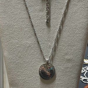 VINTAGE  Brighton BEAU Coeur Silverplated Silver Medallion PENDANT Necklace